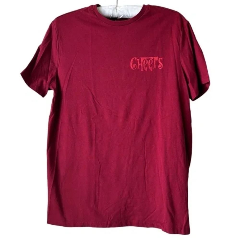 Cheers T-shirt Red - Men's Medium - Logo - Goodfellow - Holiday Christmas Winter